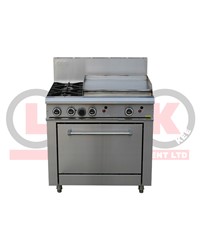 CLEARANCE!! - LKK 2 OPEN BURNER WITH 600mm GRIDDLE AND STATIC OVEN