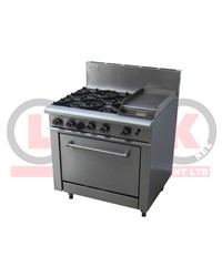 CLEARANCE!! - LKK 4 OPEN BURNER WITH 300mm GRIDDLE AND STATIC OVEN