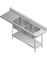DOUBLE SINK TABLE-RIGHT, 2135x700x900 