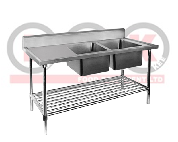 LKK S/S DOUBLE SINK WORK BENCH - MULTIPLE SIZES AVAILABLE
