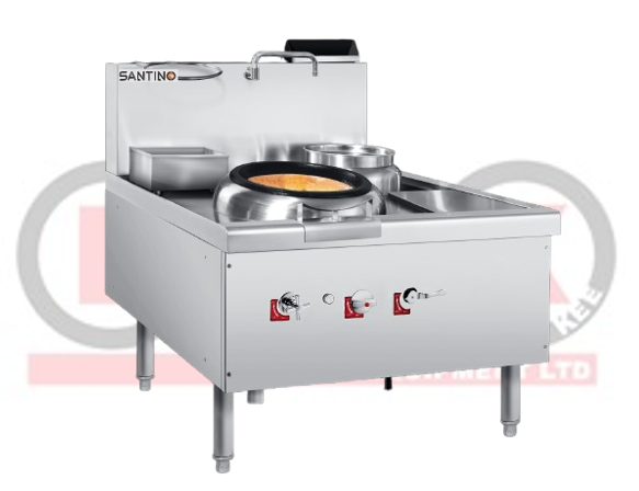 LKK GAS CHINESE WOK RANGE - SINGLE BURNER 1100x1200x800mm+450mm                      