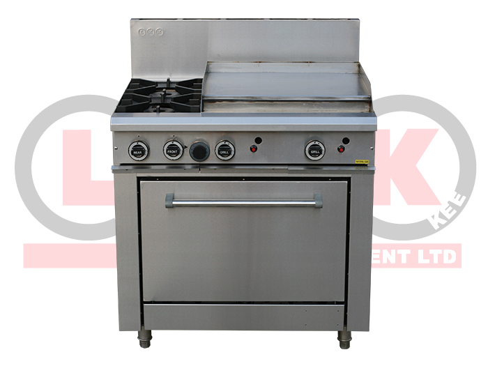 CLEARANCE!! - LKK 2 OPEN BURNER WITH 600mm GRIDDLE AND STATIC OVEN